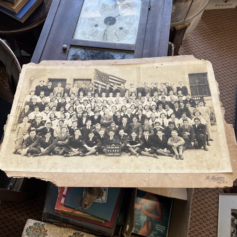 Large Antique School Photo On Board PS 132 Man 1934 R Gardner NY