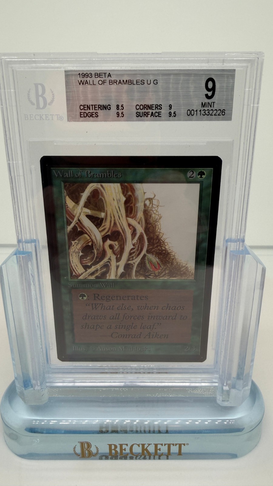 1993 Magic: The Gathering - Limited Edition Beta WALL OF BRAMBLES BGS 9 - MTG