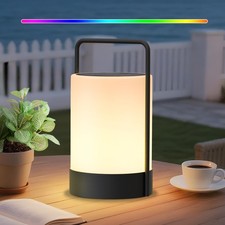 Solar Lantern LED Outdoor Waterproof Table Lamp Cordless Metal Frame IP44 Wea...