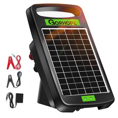 5 Miles Solar Electric Fence Charger,Output 0.11J Electric Fence Charger Sola...
