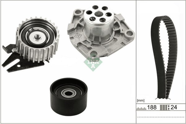 Wasserpumpe + Zahnriemensatz FüR Alfa Romeo Fiat Jeep Tonale 500X Tipo-image