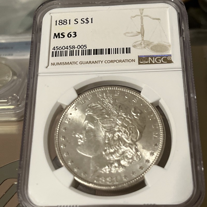 1881-S Morgan Silver Dollar NGC MS63 S $1 San Francisco Minted