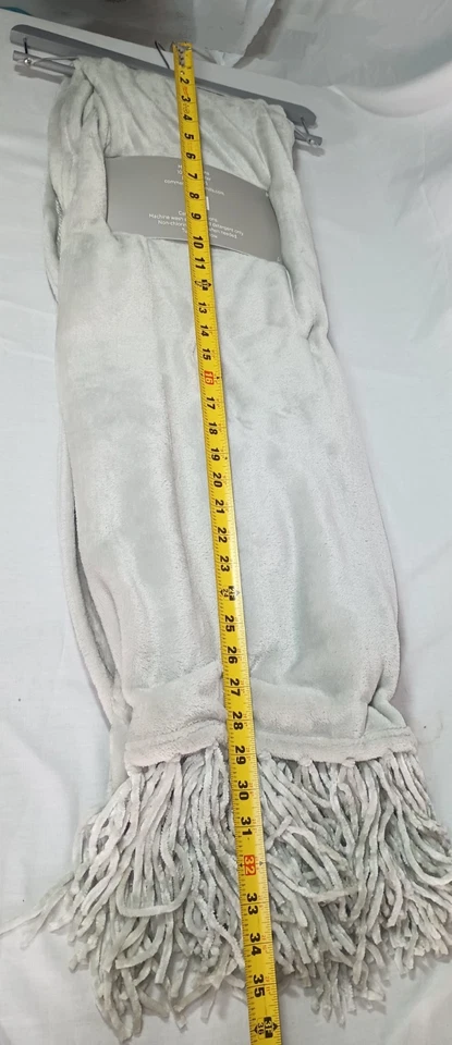 New Birchmont Velvet Throw Fringe Gray Blanket College Travel Cozycore Silver - Image 3 of 4