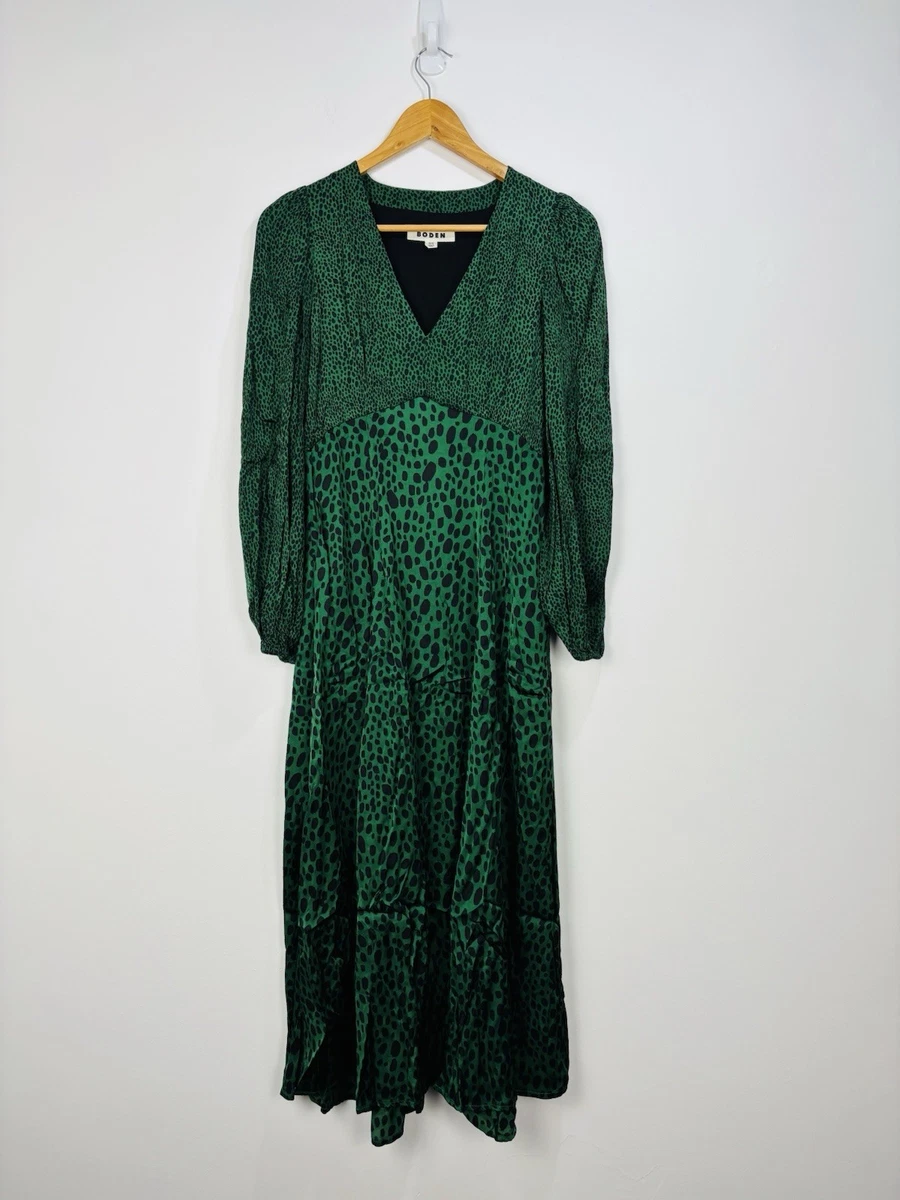 chinese dress ladies Lola Blouson Maxi Dress-Rich Emerald, Ornate Tropics