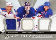 2012-13-Upper Deck-Fabrics Five-Gaborik/Lundqvist/Staal/Kreider/Stepan       