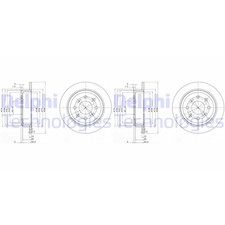 2X DELPHI BREMSSCHEIBEN 239mm VOLL HINTEN PASSEND FÜR HONDA ACCORD CIVIC