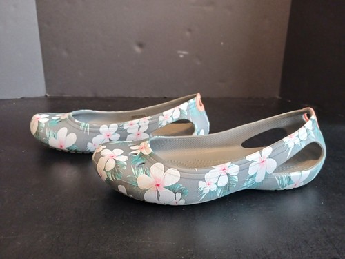 Crocs Kadee Slip-On Ballet Flats Shoes Womens 9 US Gray Floral Print - Picture 6 of 11