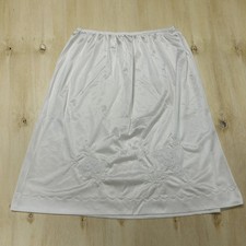 Vintage Richform Half Slip Womens Medium White Nylon Embroidered Plus Lingerie