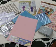 Lot Of Scrapbooking Stickers, Paper Punch, Books And More