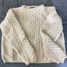 Irish Wool Fisherman  s Sweater Callan Country W Size Med Merino See Desc