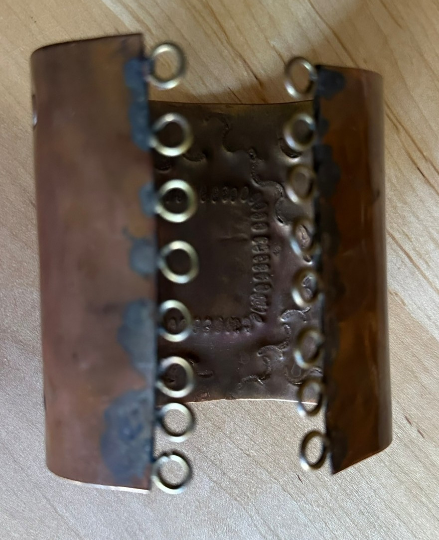 Unusual Extra Wide Solid Copper Cuff Native Ameri… - image 3