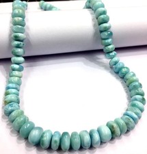 AAA QUALITY Natural Larimar Rondelle Smooth Beads Polished Genuine String Beads.