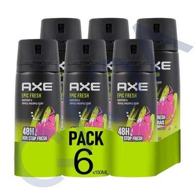 AXE EPIC FRESH 48-Hour Fresh Deodorant Body Spray Fragrance for Men 150ml 6-Pack