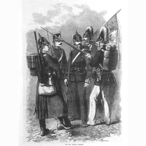 FRANCO PRUSSIAN WAR Prussian Infantry - Antique Print 1870