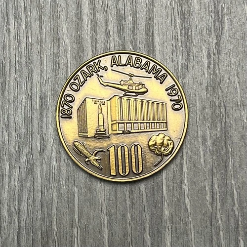 Vintage 1970 Ozark Alabama Centennial 100 Token Claybank Church Coin Souvenir