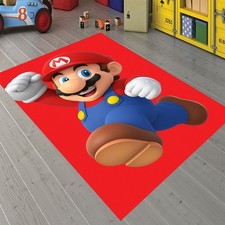 Mario Rug, Bold Mario Kids Rug, Colorful Cartoon Area Carpet for Playrooms Rug