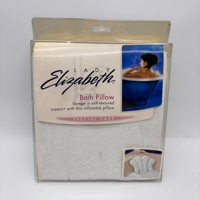 New Bath Pillow Inflatable Soft Terry Cloth Non-slip Comfortable Soothing VTG