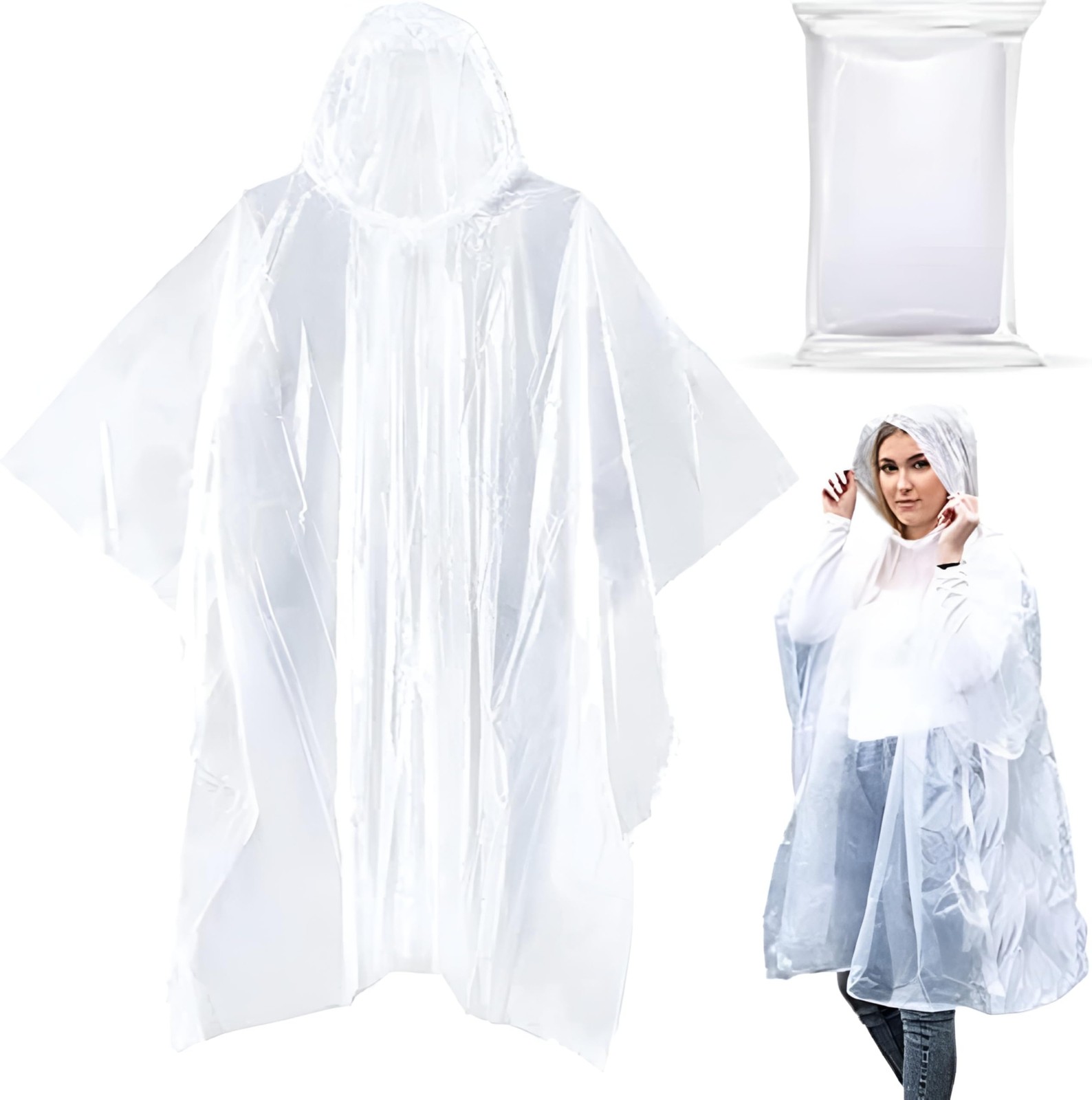 Noe & Malu 20-Pack Emergency Disposable Rain Ponchos for Adults – 100%
