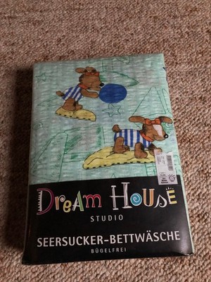 Dream House Studio, SEERSUCKER-Kinder-BETTWÄSCHE 80er J.  NEU original verpackt