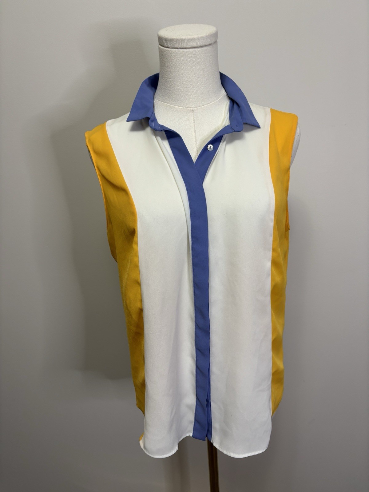 Zara Semi Sheer Basic Sleeveless Button down Size… - image 1