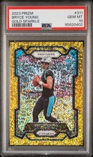 2023 Panini Prizm #311 Bryce Young RC Gold Sparkle 18/24 PSA 10 Gem Mint