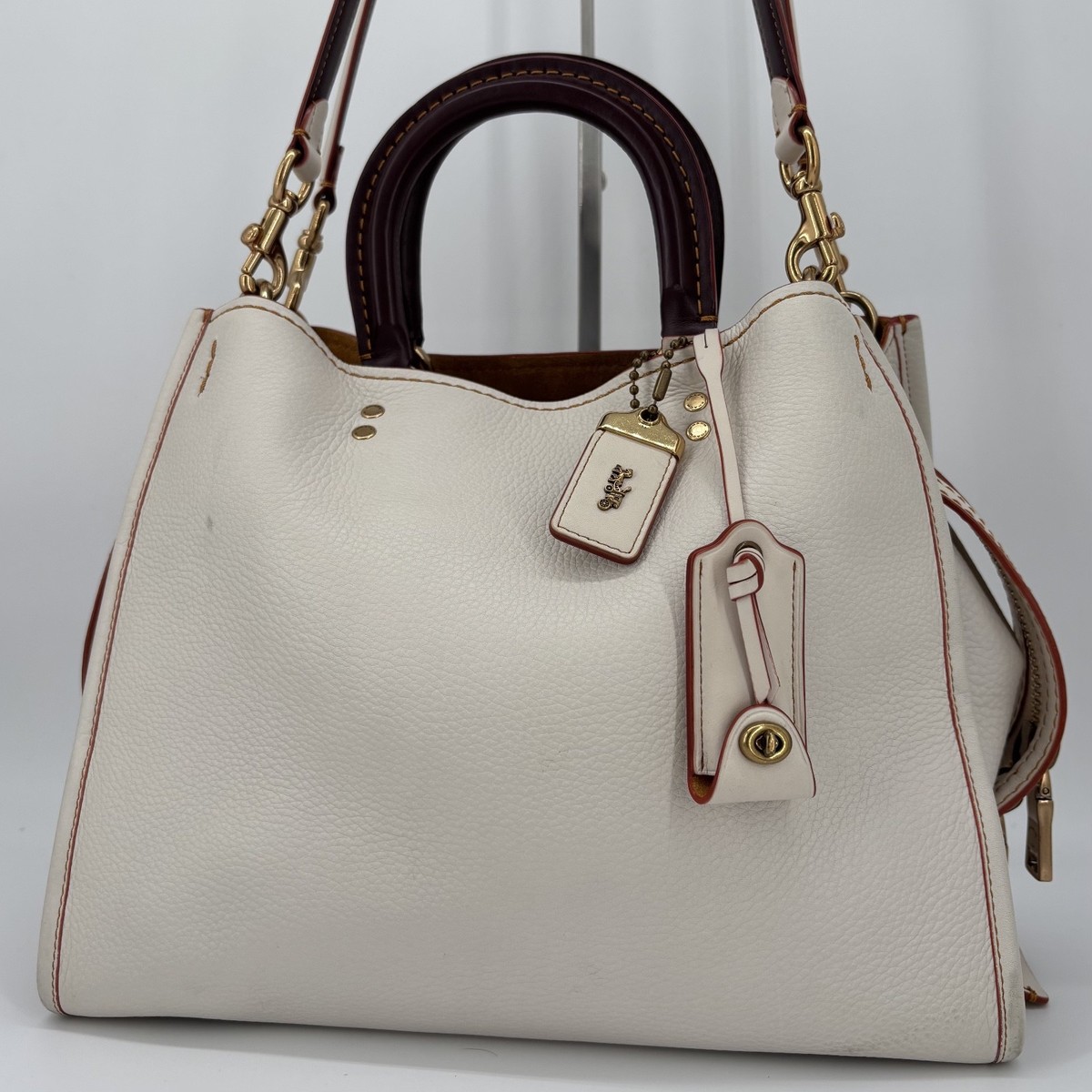 Coach Rogue Handbag Shoulder Bag Tote Leather 20315 White 