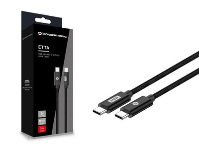 Conceptronic ETTA03B12 USB C-C PD 3.1 240W Ladekabel 1.2m