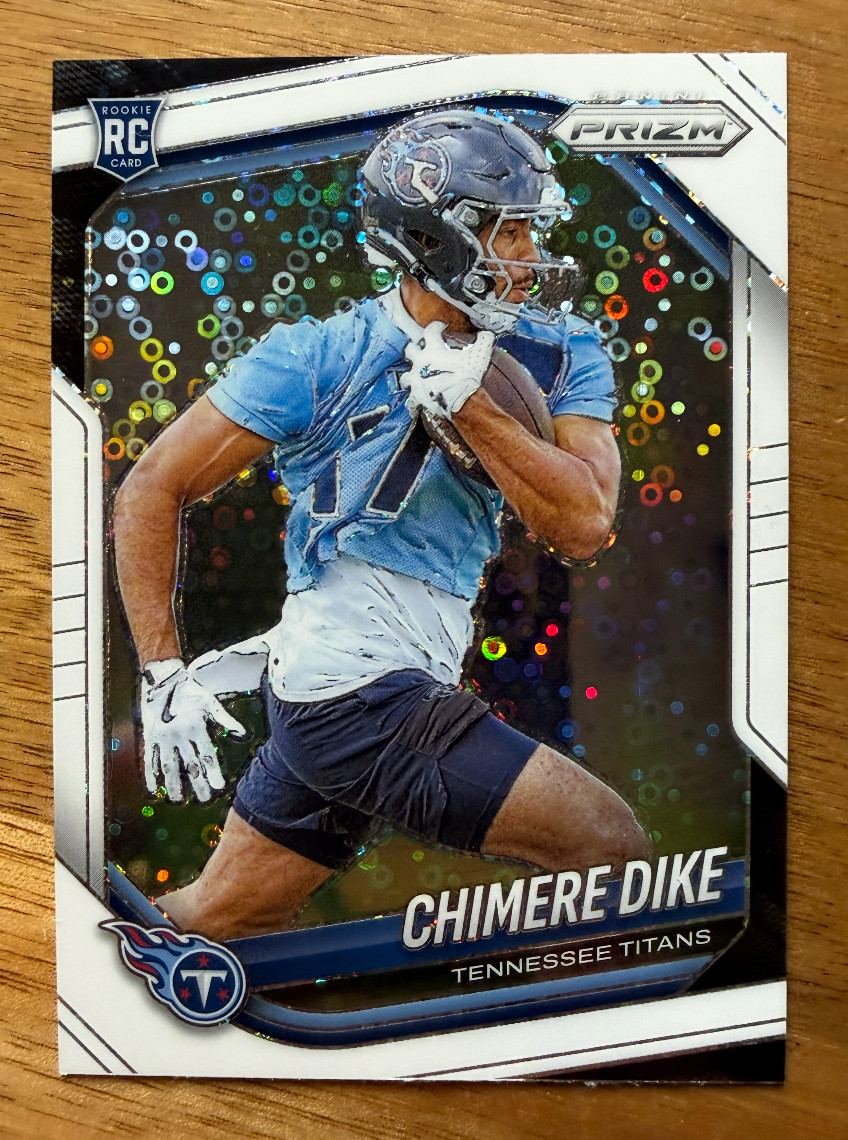 2025 Panini Prizm Chimere Dike White Disco Prizm SP Rookie #396 RC Titans