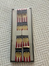 Trafalgar Limited Edition Men's Silk Braces, Adjustable, One Size. Patriotic