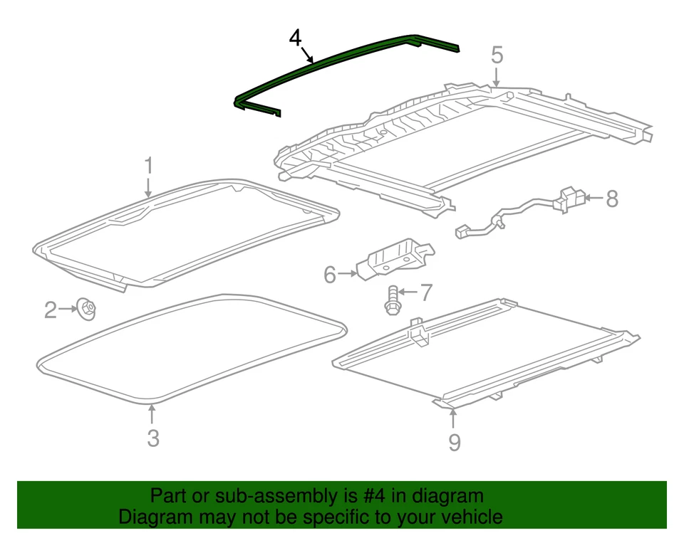 Deflector de aire techo corredizo GM 84991405 genuino Foto 3 de 3