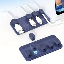 Self-adhesive Silicone Magnetic Cable Organizer USB Data Charging Line Holder