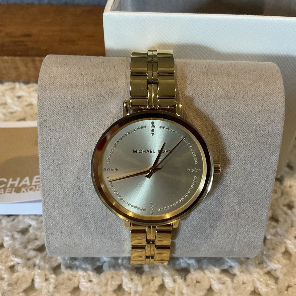 Michael Kors MK3792 Women's Bridgette Gold Dial Watch With Box Tested New - Image 2 of 4
