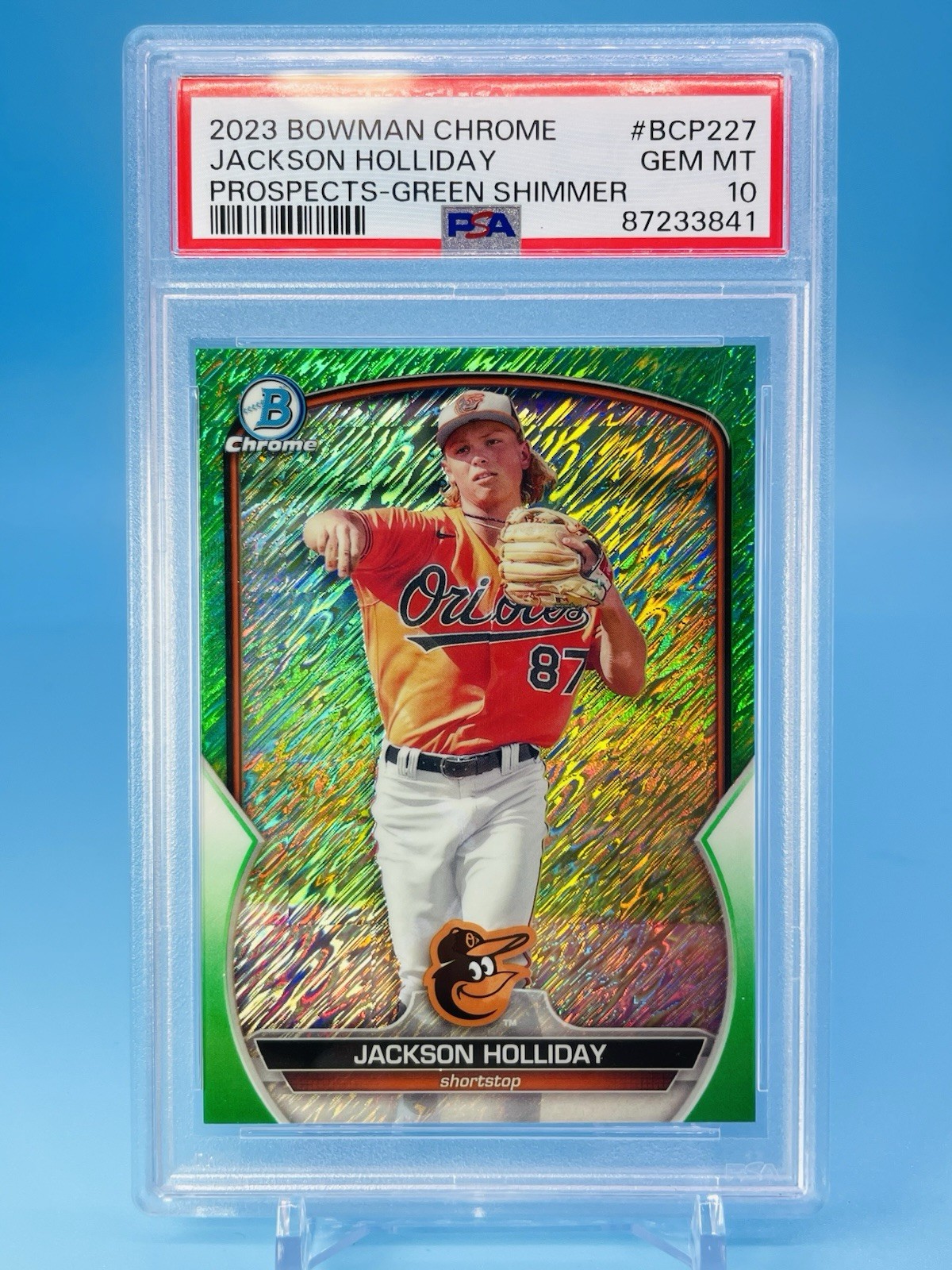 2023 Bowman Chrome ~ JACKSON HOLLIDAY ~ Green RC #'d /99 ~ PSA 10 GEM MINT 🔥