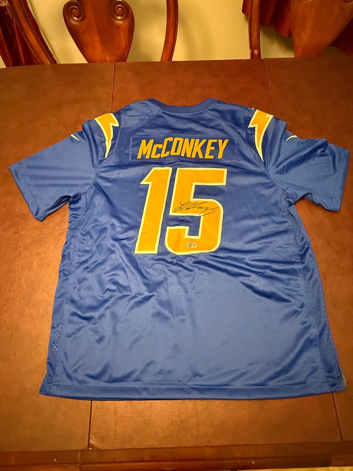 Ladd McConkey Autographed Signed Los Angeles Chargers Authentic Nike Jersey Beckett COA 