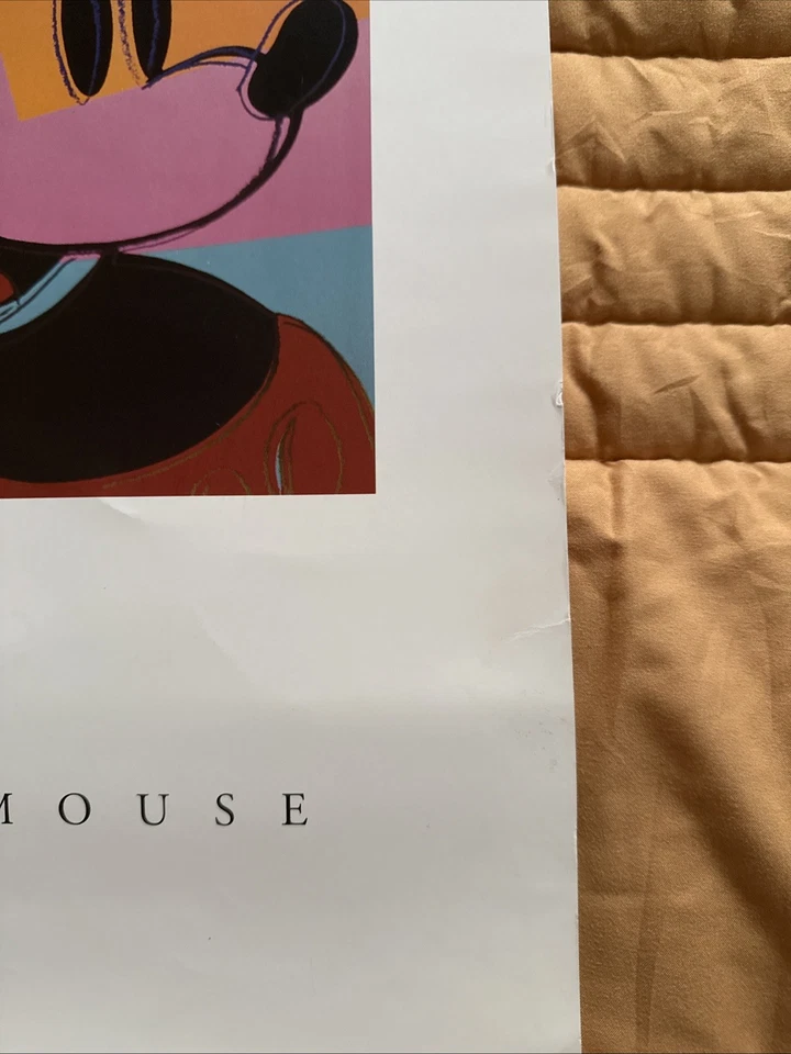 Энди Уорхол искусство Микки Мауса винтажный 1981 поп-арт плакат печать на борту 30 X 24 - Изображение 4 из 4