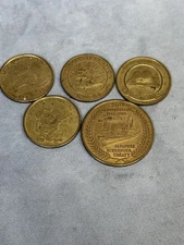 Vintage US Navy Brass Medal Lot USS Missouri Constellation Piedmont Kitty Hawk