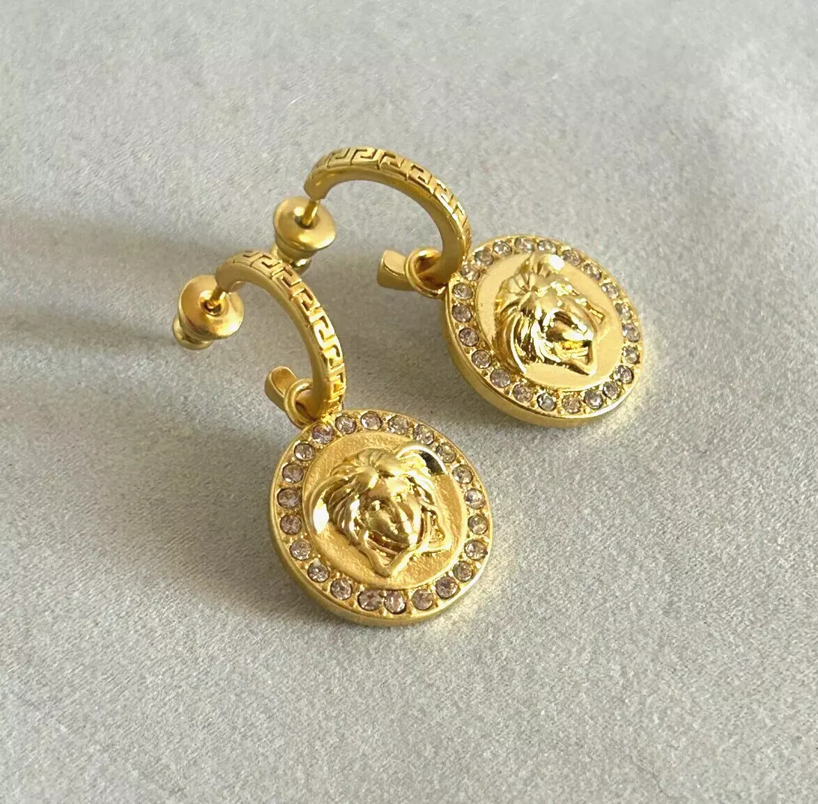 Versace greca and medusa earrings outlet