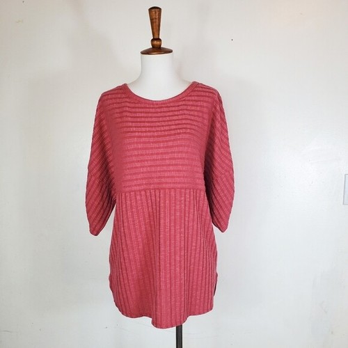 Knit Scoop Neck Red Sweater Medium 