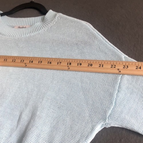 Madewell Sweater XXS Light Blue Loose Knit Crewneck Pullover Long Sleeve Top NWT - Picture 15 of 22