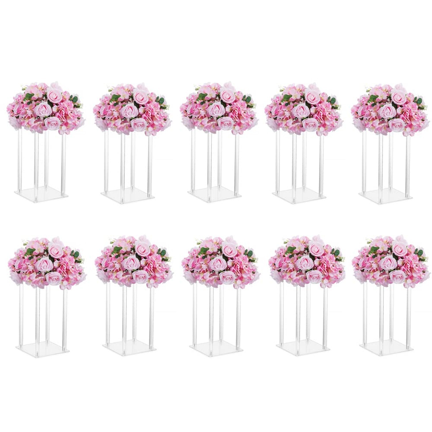 Acrylic Vases Wedding Centerpieces for Tables - 10 Pcs Clear Column Flower St...