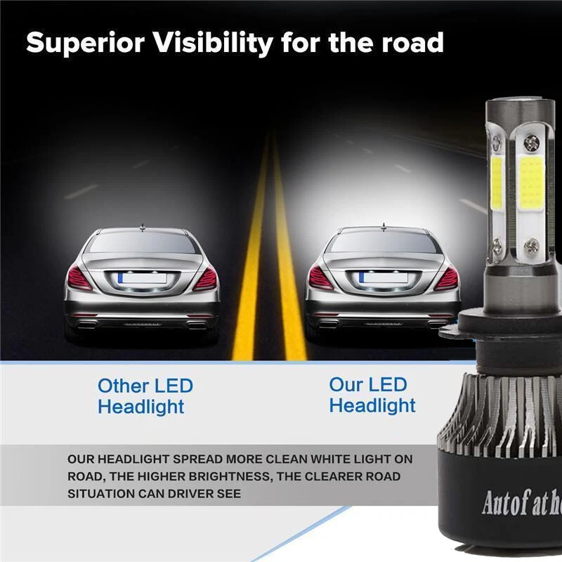 2x 9004 HB1 1400W LED Headlight Bulb KIT Hi-Lo Beam Bulbs Replace XENON HID Foto 3 de 4