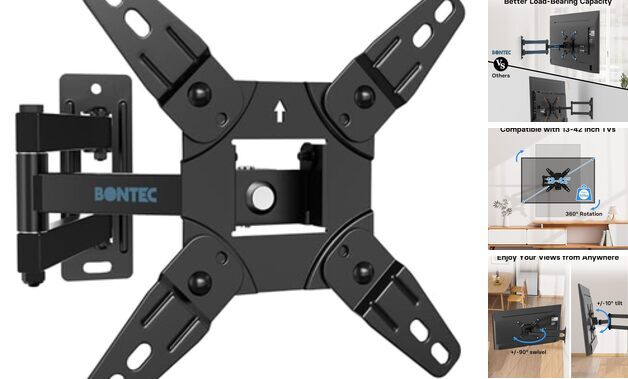 Full Motion TV Monitor Wall Mount for 13-42 inch LED LCD OLED Flat Curved TVs