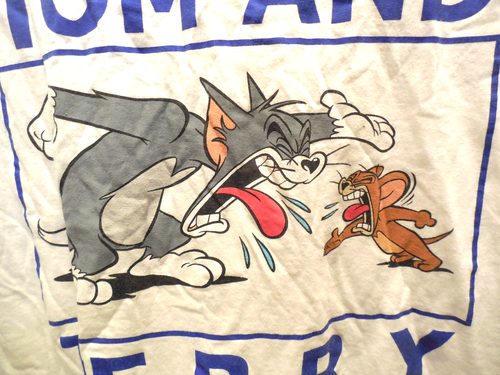 Camisa Tom y Jerry XL Gato Ratón Dibujos Animados Divertida Informal Blanca - Imagen 3 de 5