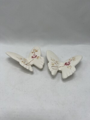 Handmade Resting Butterfly Ceramic Pair Gloss Beautiful