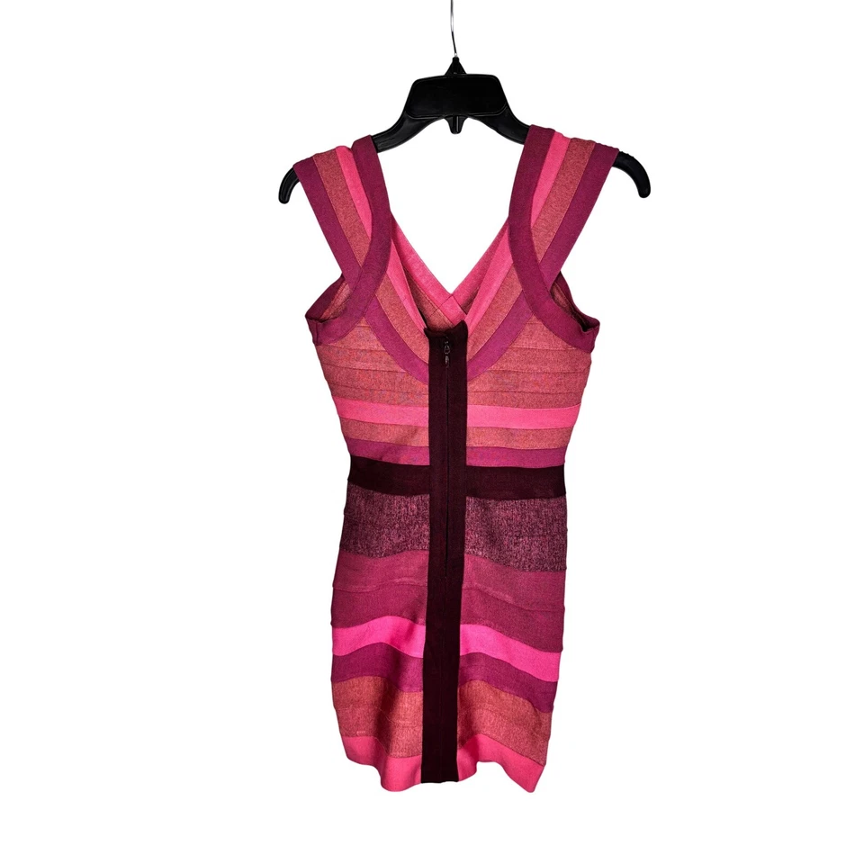 Aqua Bandage Dress Bodycon Sleeveless Ombre Pink Purple Mini S - Image 3 of 4