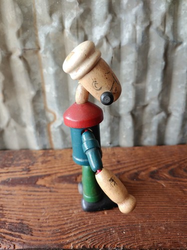 1930s Popeye the Sailor Man Wood Figure Figural Toy Wooden Cartoon Spinach Boat - Picture 7 of 11