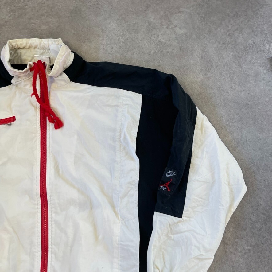 SACAI X NIKE Nike Jordan Track Jacket Cappotto Giacca a Vento Bambini Grande Anni 90 Volo Full Zip Bianco