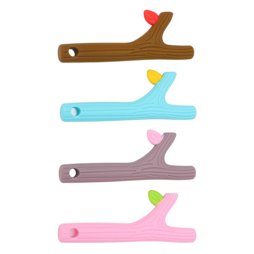 4Pcs Baby Teething Toy Hollow Tube Food Grade Silicone Teether Chew Straw Stick - Picture 9 of 12