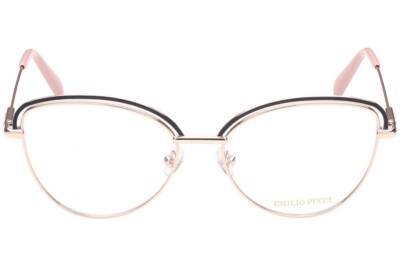 Emilio Pucci EP 5170 005 Black & Gold Metal Cat Eye Eyeglasses Frame 55-16-140