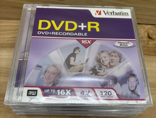 Verbatim DVD+R 120 min 4.7GB 16X Recordable Blank Media Lot Of 11 New ...